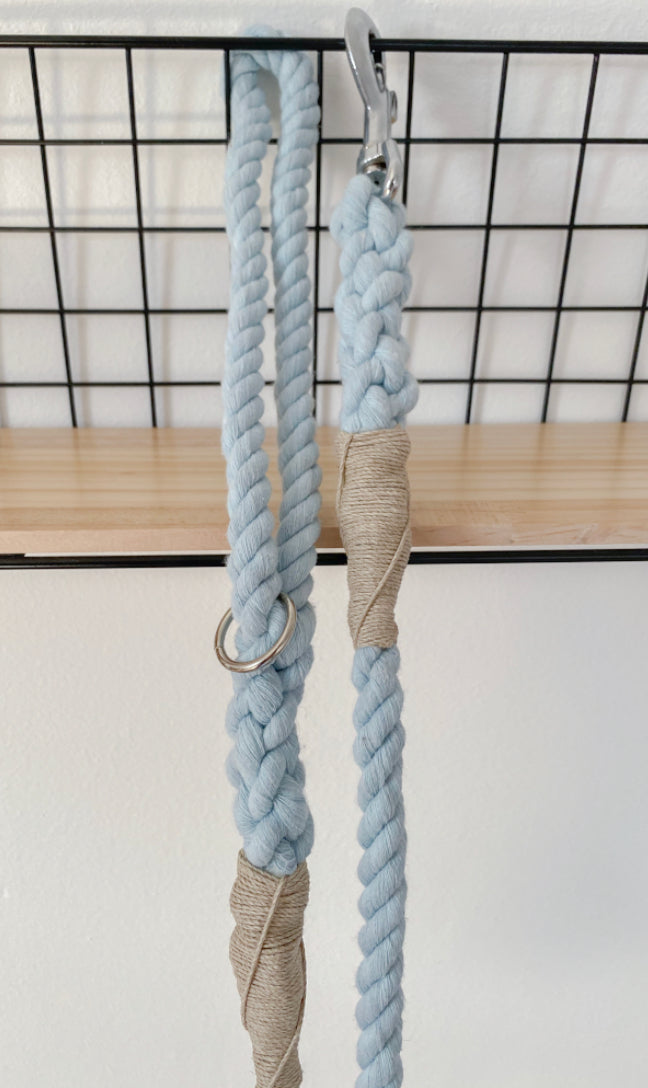 10mm Pastel Sky Blue Clip Rope Lead