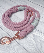 Load image into Gallery viewer, 10mm Dusty Rose Clip Rope Lead
