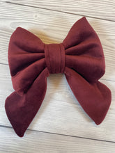 Load image into Gallery viewer, Burgundy Luxe Velvet Sailor Bow
