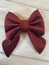 Load image into Gallery viewer, Burgundy Luxe Velvet Sailor Bow
