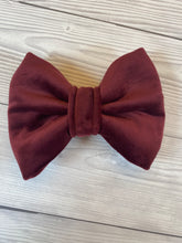 Load image into Gallery viewer, Burgundy Luxe Velvet Bow Tie
